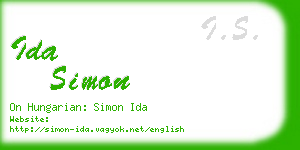 ida simon business card